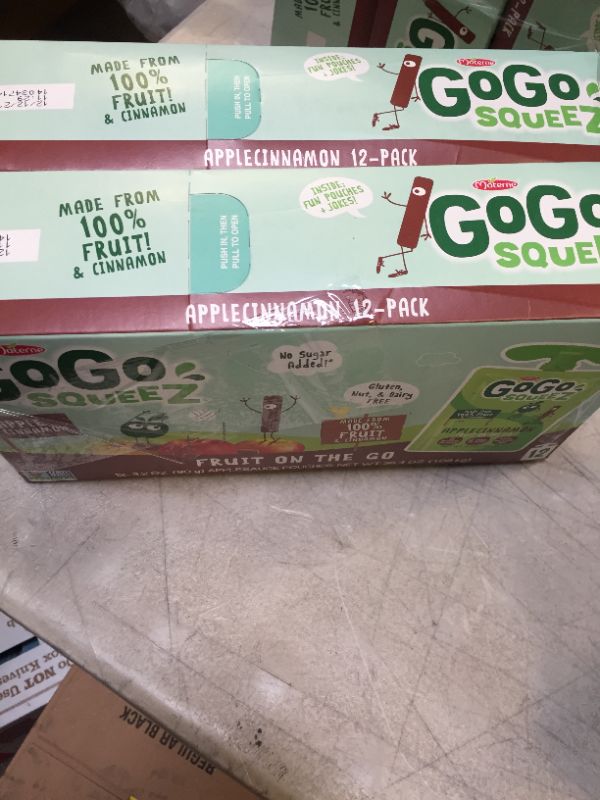 Photo 2 of 2 pk GoGo squeeZ Fruit on the Go, Apple Cinnamon, 3.2 oz. (12 Pouches) - Tasty Kids Applesauce Snacks Made from Apples & Cinnamon - Gluten Free Snacks for Kids - Nut & Dairy Free - Vegan Snacks bb 12 12 21
