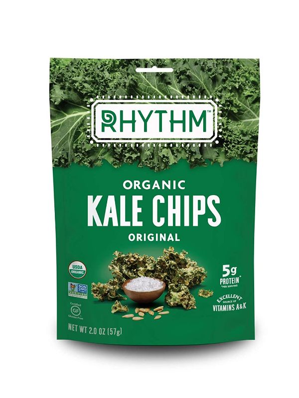 Photo 1 of 2 pk Rhythm Superfoods Kale Chips, Original, Organic and Non-GMO, 2.0 Oz, Vegan/Gluten-Free Superfood Snacks (164846) bb oct 27 2021 

