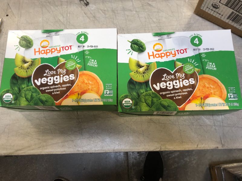 Photo 1 of Happy TotLove My Veggies Spinach Apple Sweet Potato & Kiwi - 4.22oz 2 Pack Feb.15.22