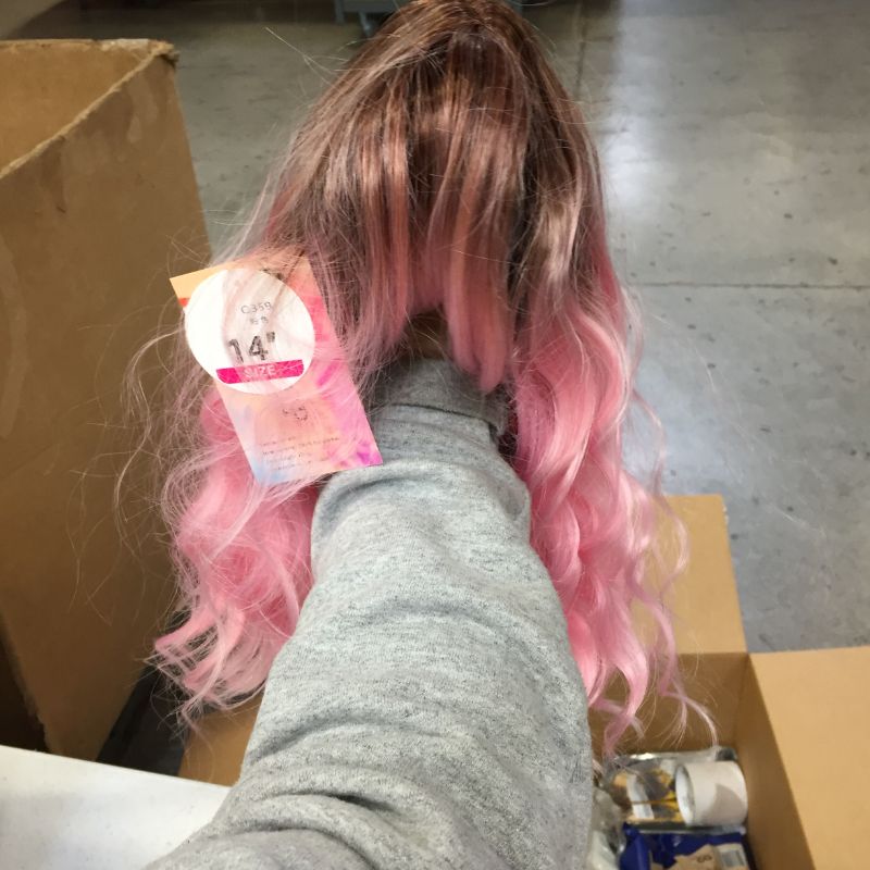 Photo 3 of 14" pink wig 100 percent real human hair