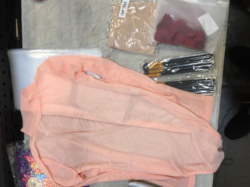 Photo 1 of 10 pack of women's various clothing and jewelry, onesie shirt, waist trainers, make up brushes