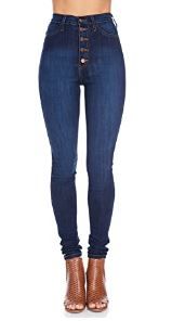 Photo 1 of Vibrant Women's Juniors Button Fly Super High Waist Skinnys
size 13