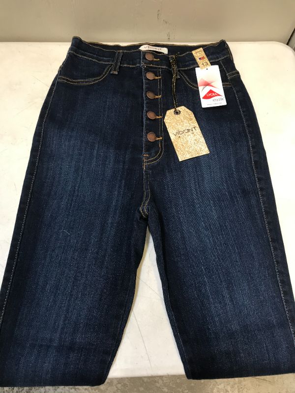 Photo 1 of Vibrant Women's Juniors Button Fly Super High Waist Skinnys
size 13