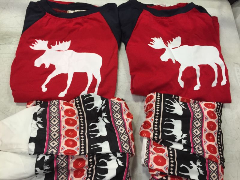 Photo 2 of CHRISTMAS PAJAMAS AZTEC MOOSE RED RAGLAN 2 pack -- SIZE X LARGE