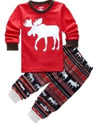 Photo 1 of FAMILY CHRISTMAS PAJAMAS AZTEC MOOSE RED RAGLAN 2 pack -- SIZE LARGE