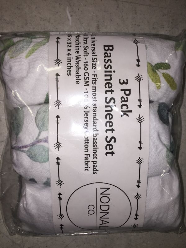 Photo 1 of 3 PACK BASSINET SHEET SET FITS MOST STANDARD BASSINET PADS 16 X 32 X 4 INCHES