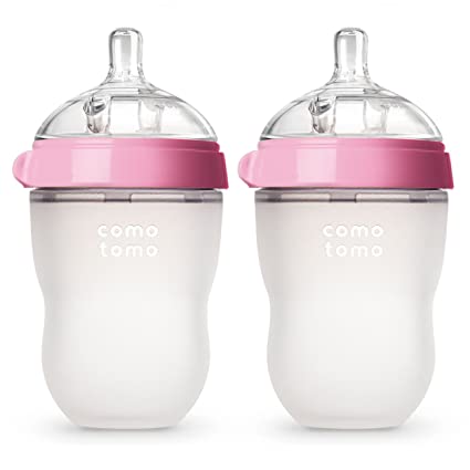 Photo 1 of Comotomo Baby Bottle, Pink, 8 Ounce (2 Count)
