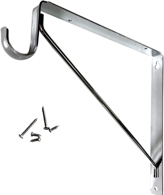 Photo 1 of 2PCS Welded HEAVY DUTY Closet Rod & Shelf Support Bracket - Chrome
