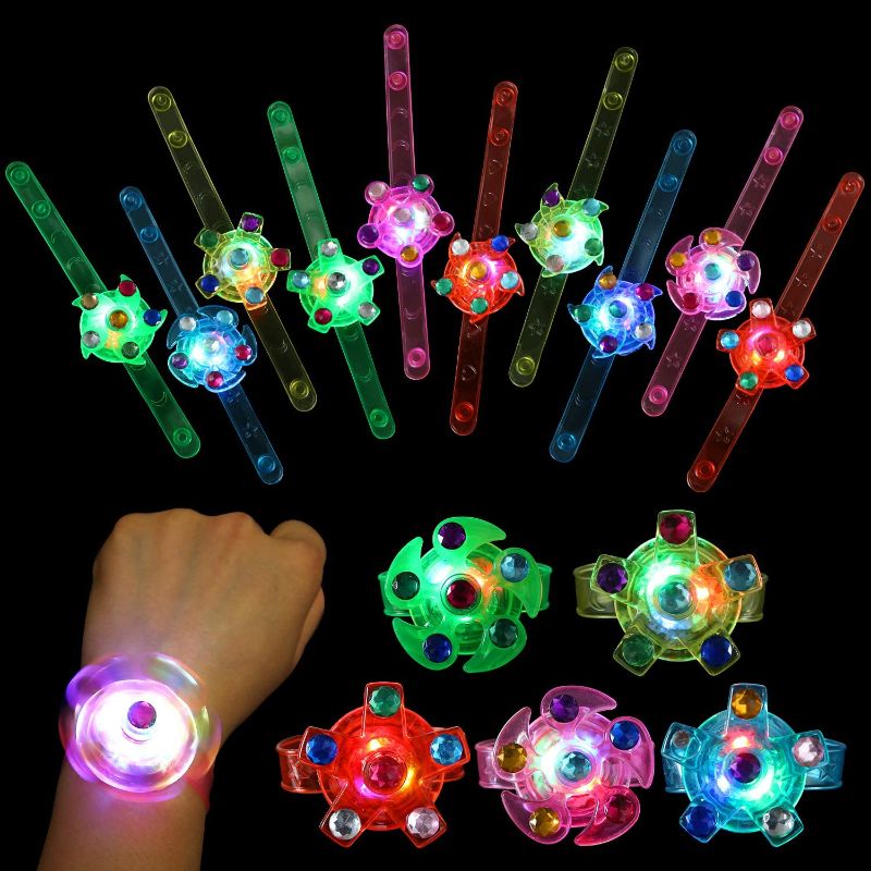 Photo 1 of SCIONE Kids Party Favors 24 pack Goodie Bag Stuffers LED Light Up Fidget Bracelet Glow in The Dark Party Supplies Return Gifts for Kids Birthday Valentines Halloween Christmas Party Favors
