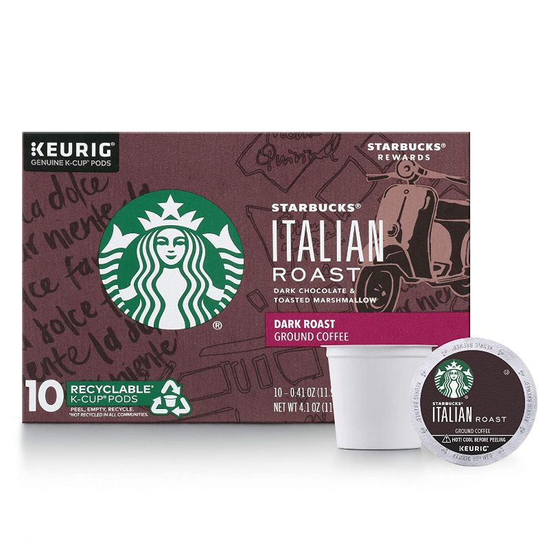 Photo 1 of 2 pk Starbucks Dark Roast K-Cup Coffee Pods — Italian Roast for Keurig Brewers — 1 box (10 pods) bb aug 04 2021
