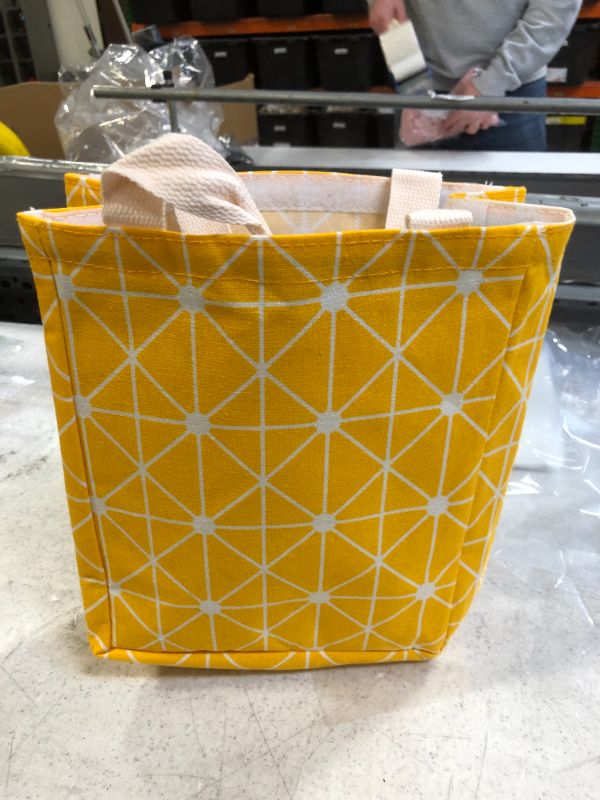 Photo 1 of WHITE/YELLOW STRIPED DESIGNED LUNCHED BAG