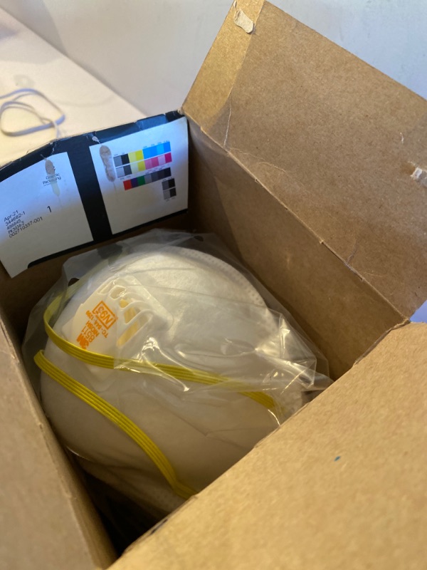 Photo 3 of 3M 8511 Paint Sanding Valved N95 Cool-Flow Respirator, 10-Pack, OPENED BOX, MASKS ARE WRAPPED IN PLASTIC, USE BEFOR 06/2026