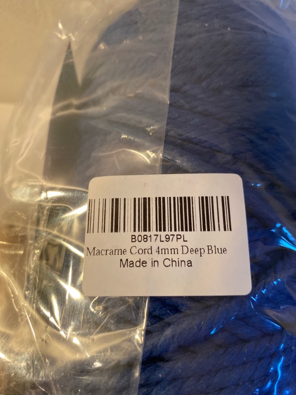 Photo 4 of 2PC LOT
Macrame Cord 4mm 100m Cotton Rope 1 Pack Deep Blue,Natural Cotton Rope for Colorful Macrame Hand Knitting, 4 Strands Twist Cotton Rope for Handmade Colored Wall Hanging Weaving Tapestry

Black Bear Diamond Painting Set - MaiYiYi 5D Full Round Diam