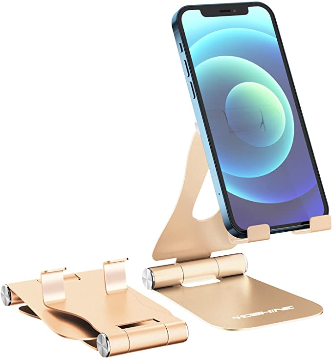 Photo 1 of 2PC LOT
Cell Phone Stand, YOSHINE Upgraded Phone Stand for Desk, Adjustable Tablet Stand, Foldable Portable Aluminum Phone Holder, Cradle, Dock for All iPhone Smartphones and iPad Tablets (4-13in) - Gold, 2 COUNT