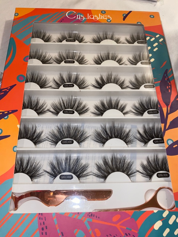 Photo 2 of 2PC LOT
QSL006 EYE LASHES, 12 PAIRS WITH SCISSORS AND TWEEZER

BEYELIAN Fluffy Lashes, 3D Lashes Faux Mink Lashes Dramatic Look Strip Lashes 15+ Wears Reusable 1 Pair with Adhesive Dark CD008