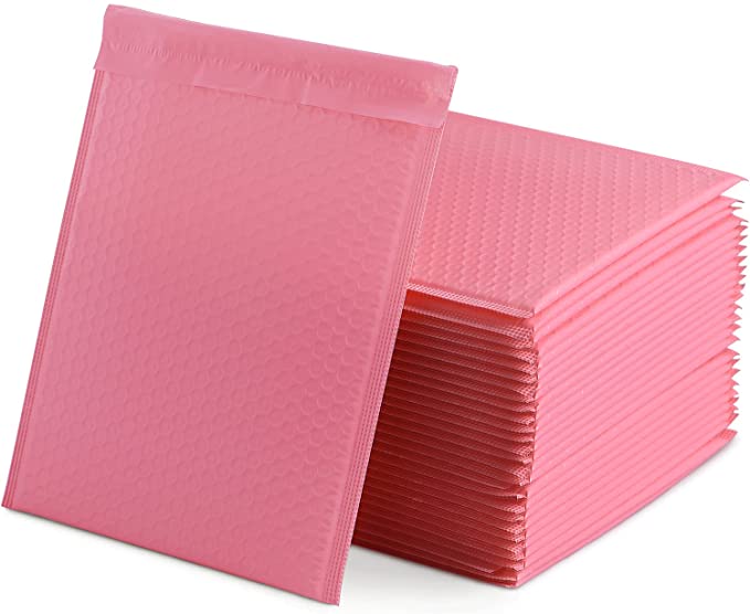 Photo 1 of 30 Pack 10.5x15 Inch Poly Bubble Mailers, Dveda Self Seal Padded Envelopes, Bubble Lined Wrap Polymailer Bags for Shipping Packaging Mailing, Pink, FACTORY SEALED 