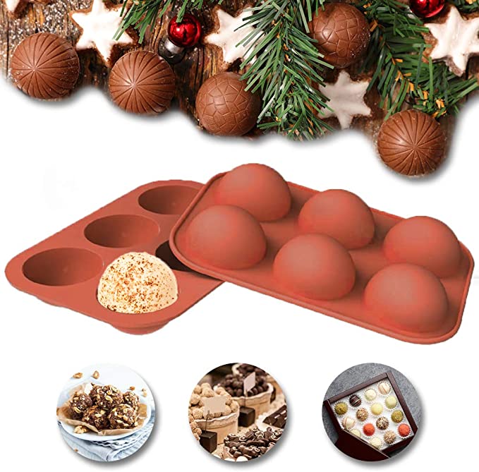 Photo 1 of 2PC LOT
(2 Pcs) 6 Holes Chocolate Half Ball Sphere Silicone Cake Mold for Chocolate, Cake, Jelly, Pudding, ice cream, Handmade Soap, Round Shape, BPA Free Cupcake Baking Pan (Red)

DINNER SPOON SET, FAN SHAPED SPOON 7PCS