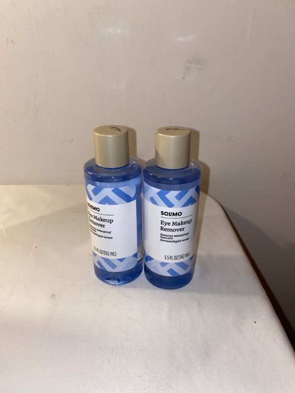 Photo 1 of 2PC LOT
Brand - Solimo Eye Makeup Remover, Removes Waterproof Mascara 5.5 Fluid Ounce, EXP, 03/2024, 2 COUNT