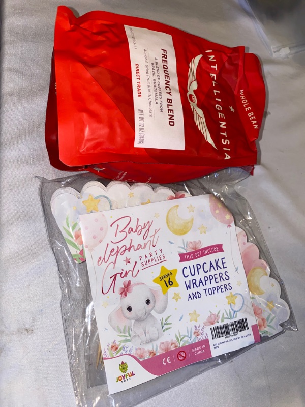 Photo 1 of 2PC LOT
Pink Elephant Baby Shower Cupcake Wrappers And Toppers Serves 16 For Girl Baby Shower, Birthday | 16 Wrappers Reversible and 16 Toppers

Intelligentsia, Frequency Blend - Whole Bean Coffee - 12 Ounce Bag, Direct Trade, EXP 08/01/2021