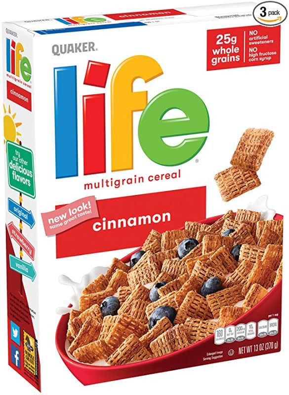 Photo 1 of 2PC LOT
Life Breakfast Cereal, Cinnamon, 13 Ounce (Pack of 3), EXP 11/15/2021

Get Naked 1 Pouch Kitten Health Soft Treats, 2.5 oz, EXP 07/05/2022