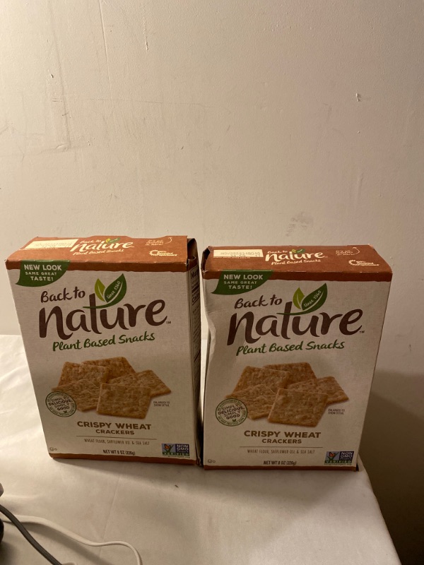 Photo 2 of 2PC LOT
Back to Nature Crackers, Non-GMO Crispy Wheat, 8 Ounce, EXP 11/28/2021, 2 COUNT