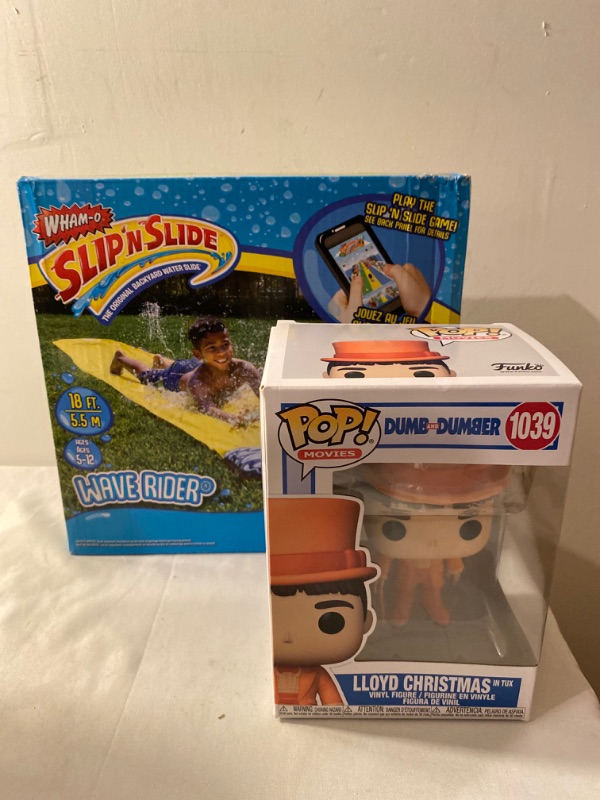 Photo 3 of 2PC LOT
Wham-O Slip N Slide Single Slide 18ft Long

Funko Pop! Movies: Dumb & Dumber - Lloyd in Tux (Styles May Vary) Vinyl Figure