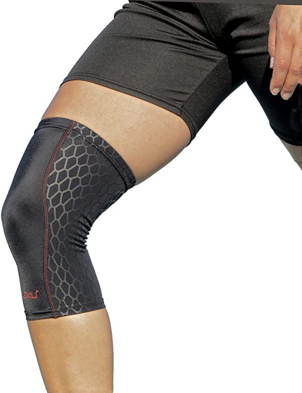 Photo 1 of FlexU Ultra-Thin 2 Pack Knee Compression Sleeve Support Brace for Meniscus Tear & Knee Pain; Great for ACL, MCL & Arthritis; Stabilizer Wrap for Crossfit, Squats, Gym Workouts & Running - X Large