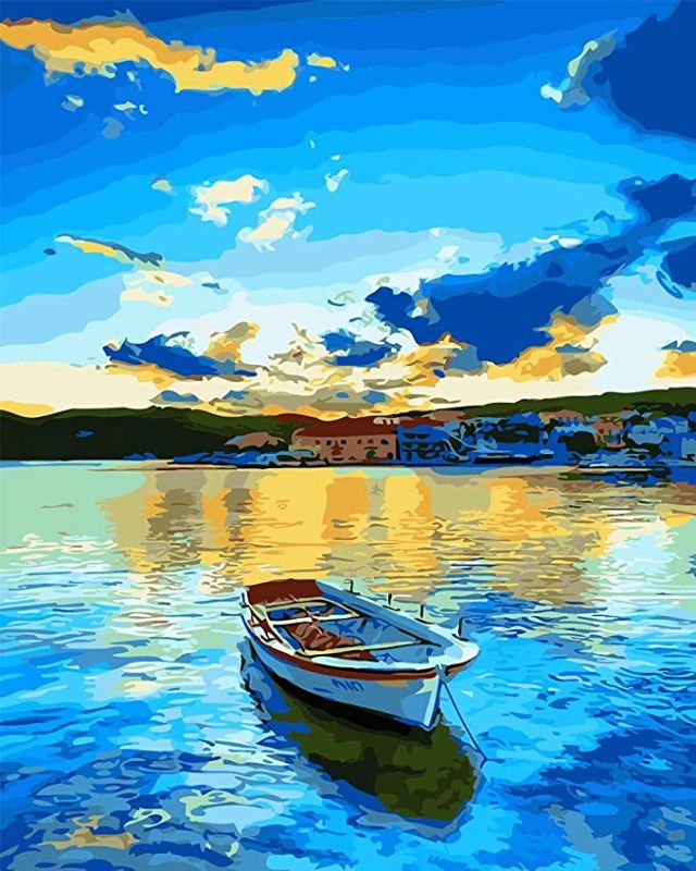 Photo 1 of 2PC LOT
SHUAXIN Paint by Numbers DIY Acrylic Painting Kit for Adults & Kids Beginner – 16x20 inch Blue Lake Boat with 3 Brushes & Bright Colors Frameless

5D DIY Diamond Painting for Adults and Kids Hot Air Balloon Design Round Full Canvas Gift for Home D