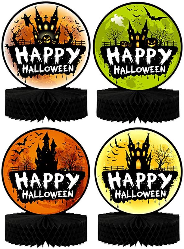 Photo 1 of 2PC LOT
Happy Halloween Table Centerpiece Decorations - 4-Pack Double Sided Cardstock & Tissue Paper Honeycomb Happy Halloween Decorations - 12” Halloween Party Decorations Centerpieces

DIY Halloween Decorations Bat 72Pcs, 3D Bat Wall Decal Decor Window 