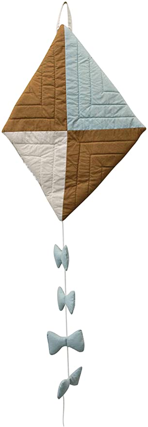 Photo 1 of Creative Co-Op 14.5" H 2-Sided Quilted Cotton Kite Décor with Bows & Hanger Wall Decor, Brown