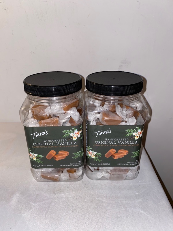 Photo 2 of 2PC LOT
Tara's All Natural Handcrafted Gourmet Original Madagascar Vanilla Caramel: Small Batch, Kettle Cooked, Creamy & Individually Wrapped - 20 Ounce, EXP 04/15/2021, 2 COUNT