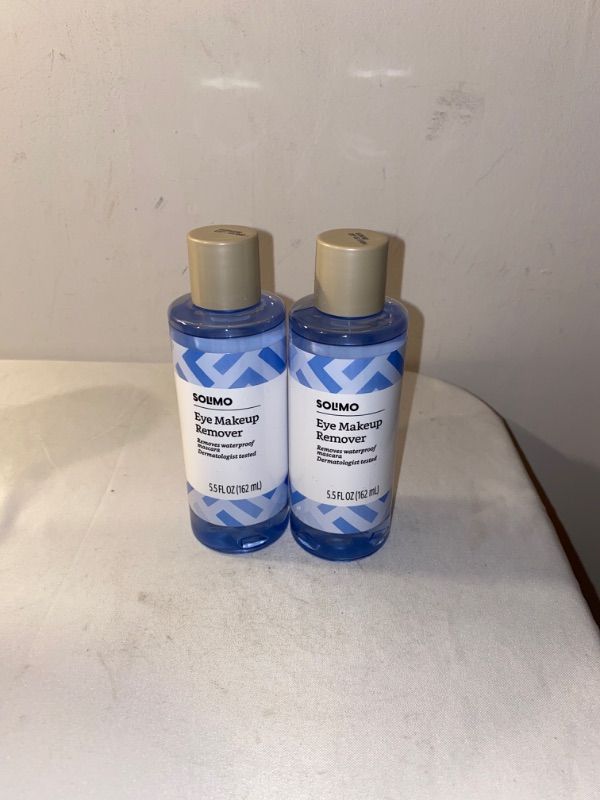 Photo 1 of 2PC LOT
Brand - Solimo Eye Makeup Remover, Removes Waterproof Mascara 5.5 Fluid Ounce, EXP 03/2024, 2 COUNT