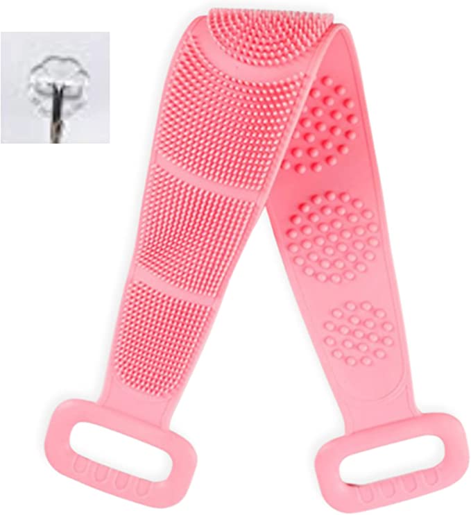 Photo 1 of 2PC LOT
Silicone Back Scrubber Belt (72cm/30inch) – Extra Long-Double-Sided Bath Scrub Strap Gently Massages and Exfoliates Skin (Pink)), 2 COUNT