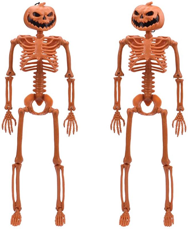 Photo 2 of 2PC LOT
Halloween Tombstones Decorations 17" Superhero RIP Yard Signs with Plastic Stakes Scary Headstone Decor Sarcastic Foam Large Graveyard Sign for Indoor Outdoor Lawn Yard Decor Party Supplies Clearance

14'' Posable Halloween Skeleton - Pumpkin Head