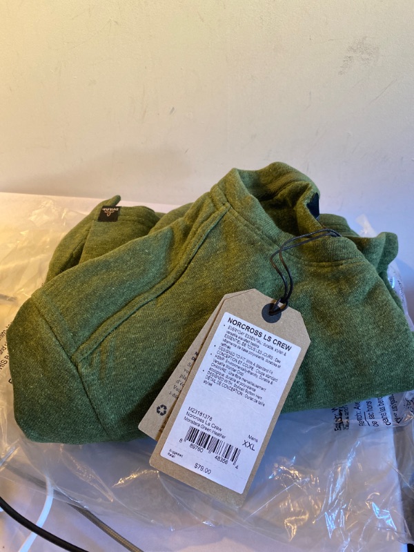 Photo 2 of prAna Mens Norcross Ls Crew, SIZE XXL, GREEN