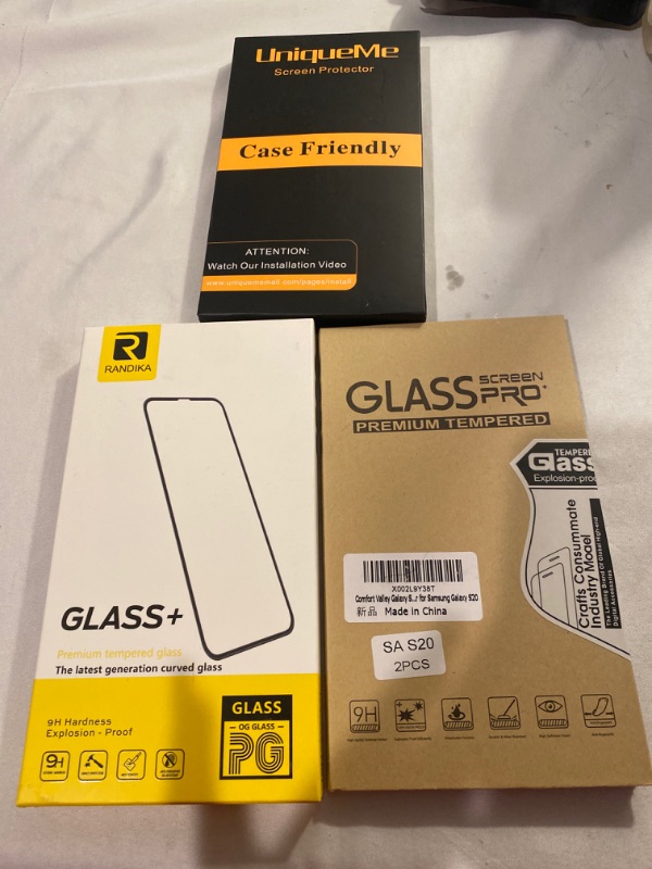 Photo 4 of 3PC LOT
[4 Pack] UniqueMe Compatible with iPhone 12 / iPhone 12 Pro (6.1 inch) Screen Protector Tempered Glass, [Case Friendly] 9H Hardness [Alignment Frame Easy Installation][U-Shaped Cutout]

MINDA RANDIKA Protection Kit Compatible for Phone 12 Pro Max 