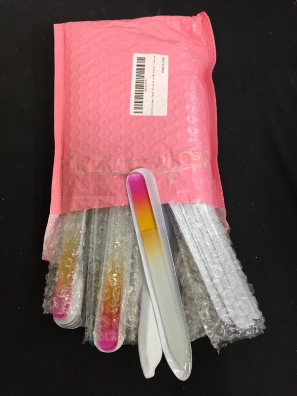 Photo 2 of 30 Pcs Glass Nail File Bulk with Plastic Sleeve, Crystal Fingernail Files Set, Double Sided Finger Nail Files, Professional Manicure Nail Care, Christmas Stocking Stuffers Gifts for Women Girls
