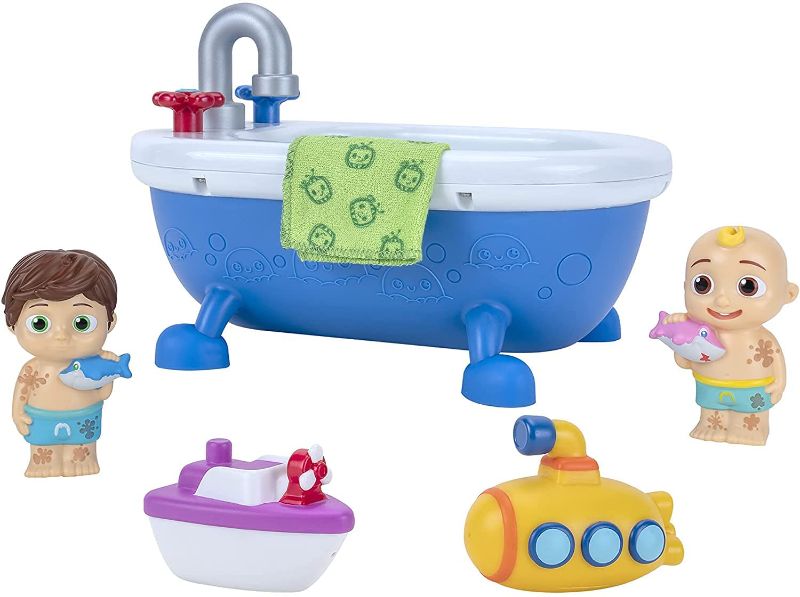 Photo 1 of Cocomelon, Musical Bathtime Playset, Includes JJ and Tomtom Figurines, Toys for Toddlers, Includes 12 Exclusive Cocomelon Stickers
