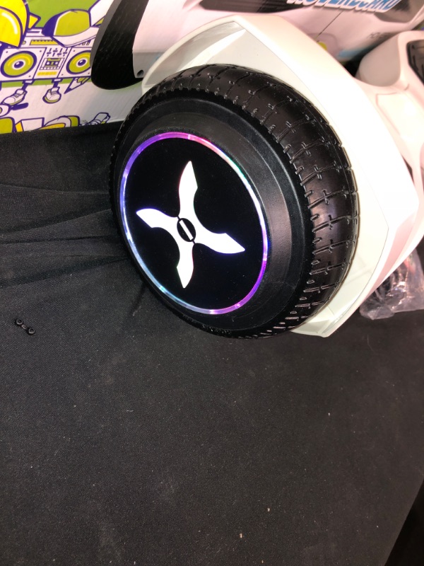 Photo 4 of Hover-1 Rebel Kids Hoverboard W/ LED Headlight, 6 MPH Max Speed, 130 Lbs Max Weight, 3 Miles Max Distance, White
