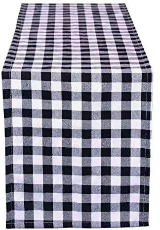 Photo 1 of 2PC LOT
YYaaloa Table Runner for Dining Room 13''x108'' Buffalo Check Cotton Black and White Plaid for Family Dinner Outdoor or Indoor Wedding Parties Thanksgiving Christmas (Black White)

Welcome Sign Front Door Porch Decor Sunflower Hanging Round Porch 