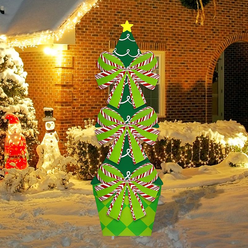 Photo 1 of 2PC LOT
MorTime 52" Christmas Tree Garden Stake Decoration, Christmas Tree with Bowknot Outdoor Xmas Pathway Yard Lawn Walkway Driveway Winter Holiday Decor

TWBB Christmas Balls Ornaments 27ct Includes Xmas Ball, Box,Christmas Bell for Christmas Tree Xma