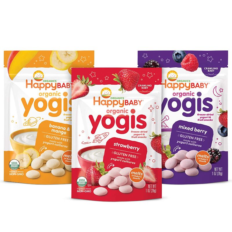 Photo 1 of Happy Baby Organics Yogis Freeze-Dried Yogurt & Fruit Snacks, Variety Pack, 1 Ounce (Pack of 6)
EXP 06/03/22