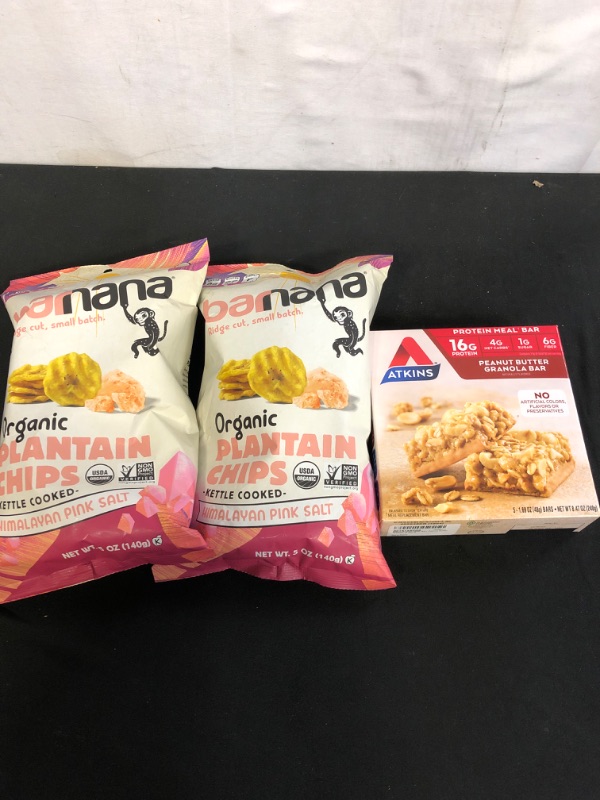 Photo 1 of 3PC LOT, MISC FOOD ITEMS
Barnana Organic Plantain Chips, Himalayan Pink Salt, 5 Ounce Bag - Paleo, Vegan, Grain Free Chips, 2 COUNT, EXP 03/16/22

Barnana Organic Plantain Chips, Himalayan Pink Salt, 5 Ounce Bag - Paleo, Vegan, Grain Free Chips
EXP 01/19/