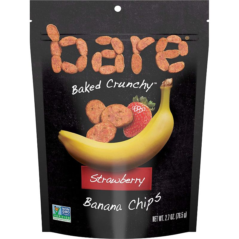 Photo 1 of Bare Baked Crunchy Banana Chips, Strawberry, Gluten Free, 2.7 Ounce Bag, 6 Count (Pack of 1)
EXP 01/29/22