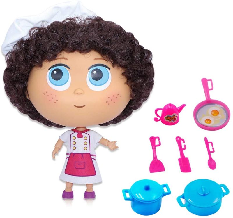 Photo 1 of Baby Toy Dolls, Pretend Chef Doll Toy 8-Piece Baby Role-Playing Game Set Including 7.5-Inch Doll, Kettle, Steamer, Frying Pan and Spatula Suitable for Children Over 3 Years Old to Play
2 count 