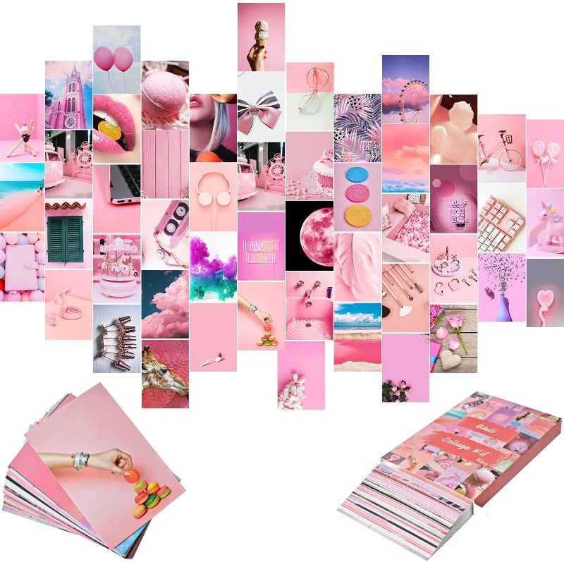 Photo 1 of 2PC LOT
Pink Wall Collage Kit Aesthetic Pictures, 50PCS Warm Room Decor for Teen Girls Boys and Young Adults Bedroom Wall Posters, Rosy Photo Dorm Decorations, Trendy Asthetic Wall Images with 4x6’’

24pcs Mirror Wall Stickers, Mirror Stickers,Square Mirr