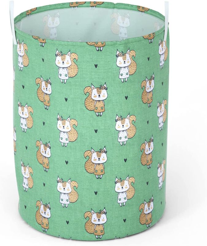 Photo 1 of 2PC LOT
ZUEXT Large Fox Laundry Basket, Waterproof Collapsible Storage Green Lovely Heart Foxes bin with Handles for Clothes, Kids Girls Nursery Bedroom, Toy Storage, Baby Shower Xmas Birthday Gift Basket

ZUEXT Large Freestanding Canvas Laundry Hamper, W