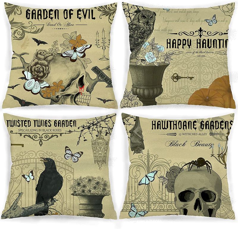 Photo 1 of 2PC LOT
Halloween Pillow Covers 18x18 Halloween Outdoor Pillow Case Vintage Gothic Skull Pillows Spooky Throw Cushion Cover Set of 4 Halloween Owl Ghost Decor for Patio

winemana Fall Wall Decor, Thanksgiving Decoration Wooden Sign, 15.4" x 11.4" Hanging 