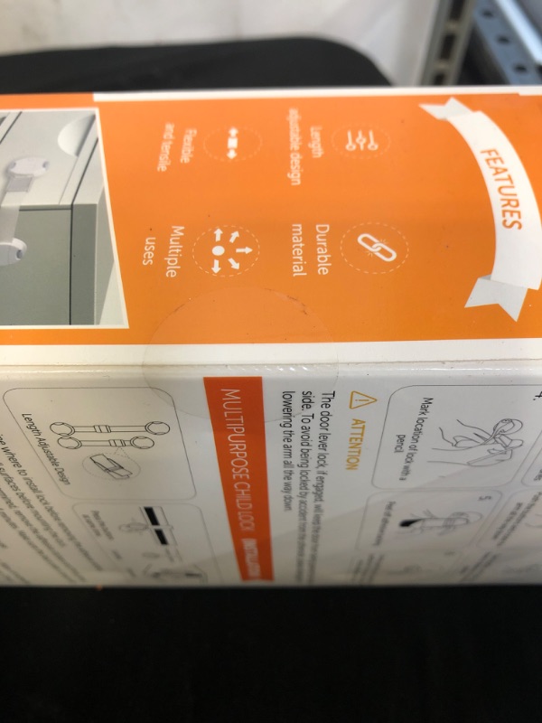 Photo 1 of Improved Childproof Door Lever Lock (4 Pcs) and Multipurpose Safety Straps (4 Pcs) with Adjustable Strap and 3M Adhesive. Toddler Proofing. No Tools Required.

