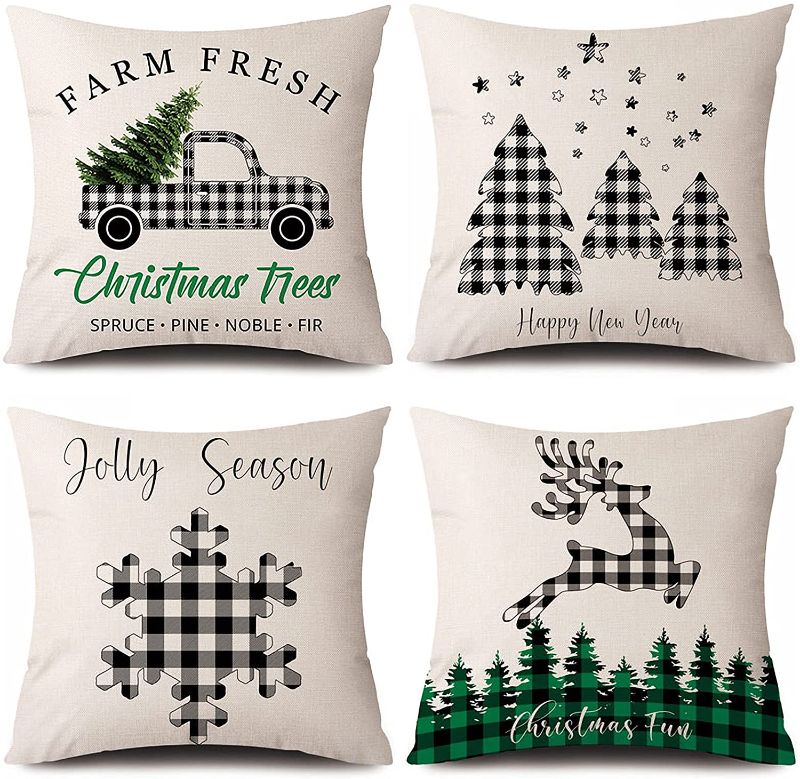 Photo 1 of 2PC LOT
Christmas Pillow Covers Decorations Indoor, 18x18 Green Buffalo Plaid Farmhouse Decorative Throw Pillows Cases for Living Room Couch, Xmas Winter Sofa Bed Holiday Bedding Set of 4

Christmas Yard Stakes, Outside Christmas Decorations for Yard, 6 P